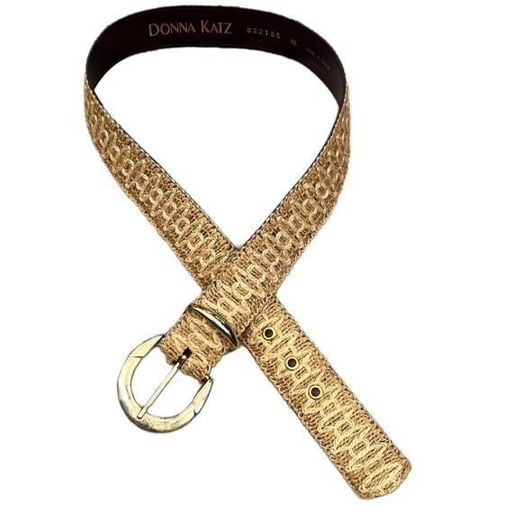 Accessories - Women’s Vintage Rafia Woven Belt with Hold Hardware